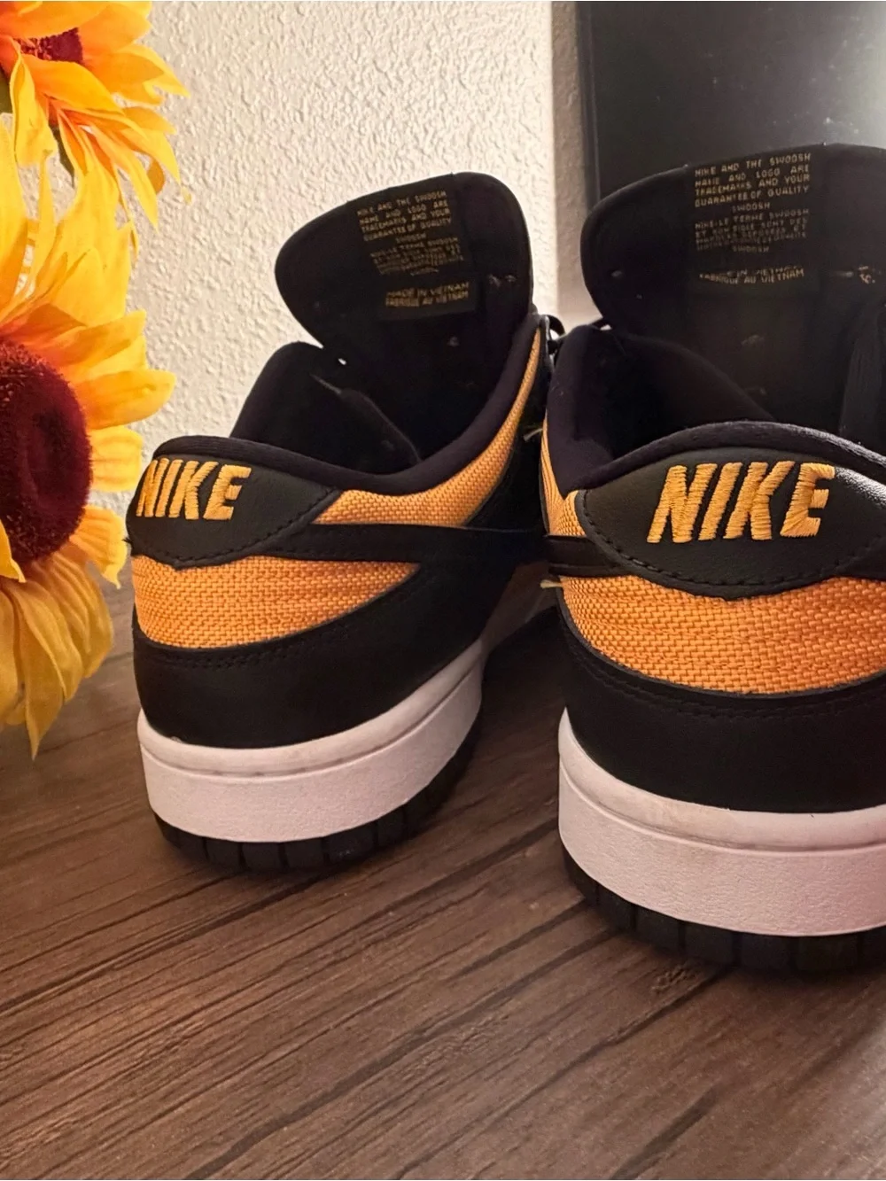 Nike Black and Yellow Low-Top Sneakers
